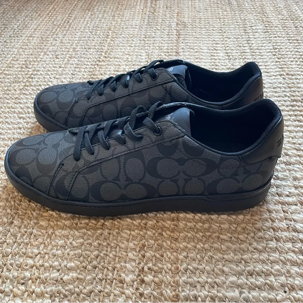 Coach Sneakers Clip Signature Low Top Charcoal Black G4949 Men’s Size 11 New - Picture 3 of 13